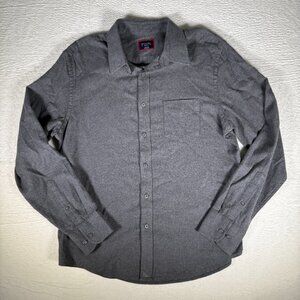 Untuckit Long Sleeve Button Up Flannel Shirt Men's Medium Gray